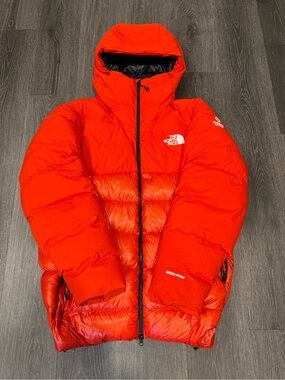 The North Face Men’s Bright Red Hooded Puffer Jacket
